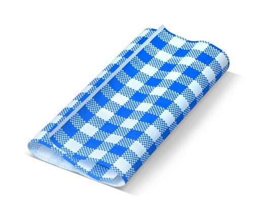 Greaseproof Paper Gingham Blue 190 X 300mm - 200/ream