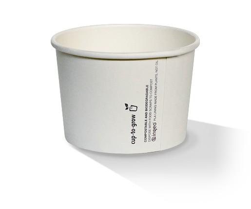 PLA Coated Paper Bowl 8oz Plain 1000pc/ctn