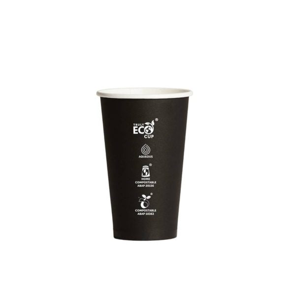 10oz Single Wall Aqueous Truly Eco Cup - Black