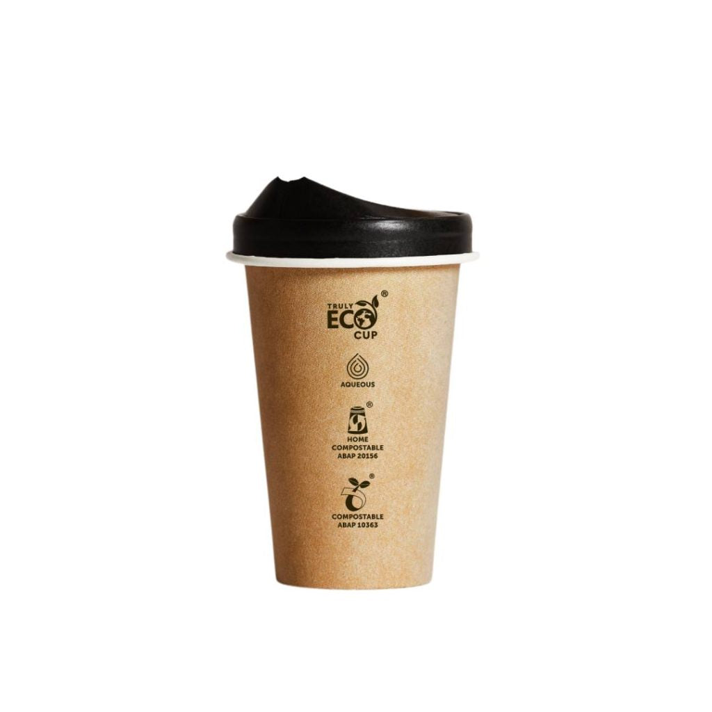 10oz Single Wall Aqueous Truly Eco Cup - Kraft Printed