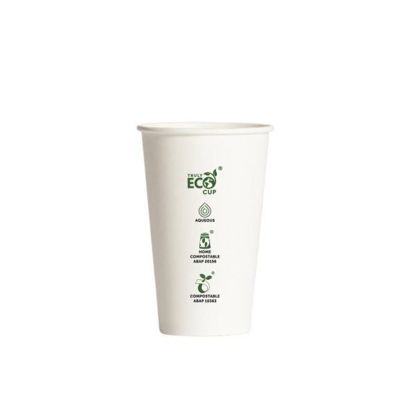 10oz Single Wall Aqueous Truly Eco Cup - White
