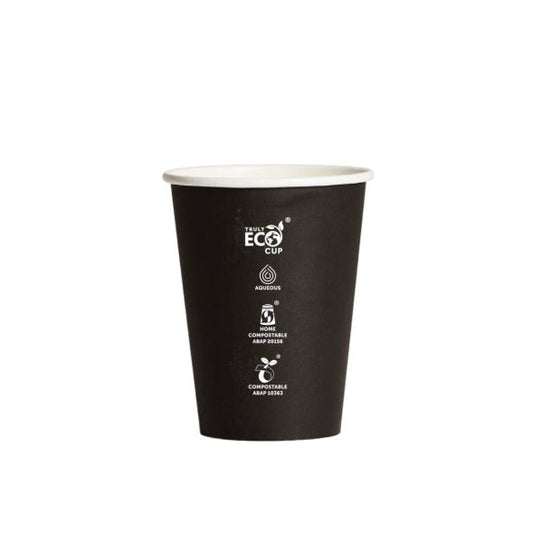 12oz Single Wall Aqueous Truly Eco Cup - Black