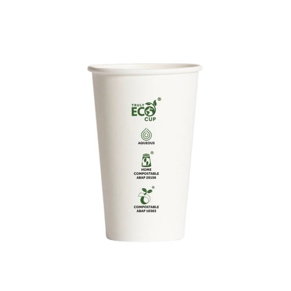 16oz Single Wall Aqueous Truly Eco Cup - White
