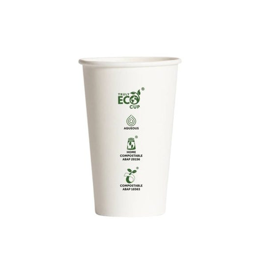 16oz Single Wall Aqueous Truly Eco Cup - White