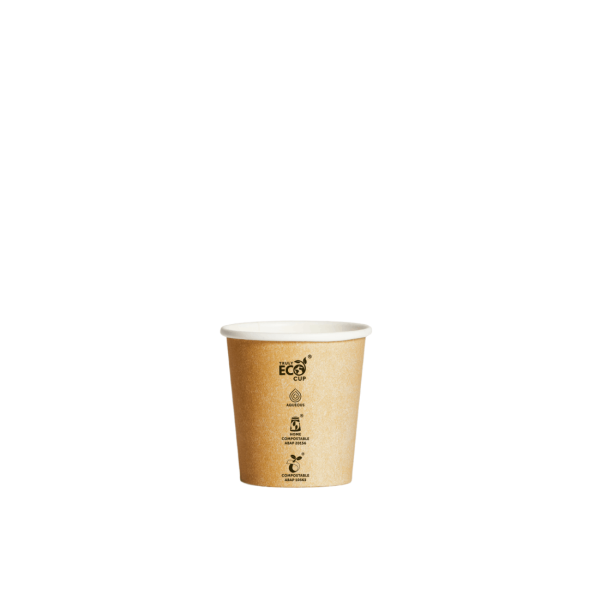4oz Single Wall Aqueous Truly Eco Cup  - Kraft Printed