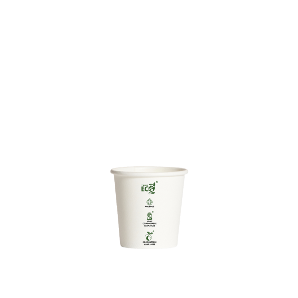 4oz Single Wall Aqueous Truly Eco Cup  - White