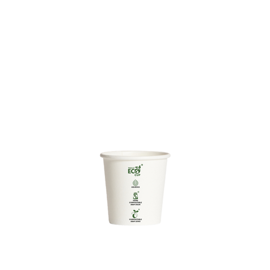 4oz Single Wall Aqueous Truly Eco Cup  - White