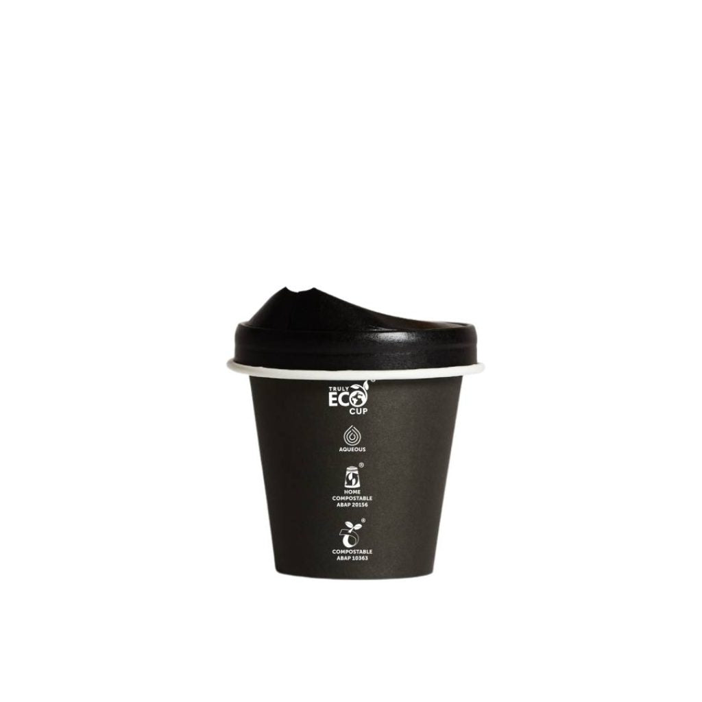 6oz Single Wall Aqueous Truly Eco Cup - Black