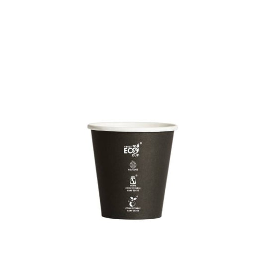 6oz Single Wall Aqueous Truly Eco Cup - Black