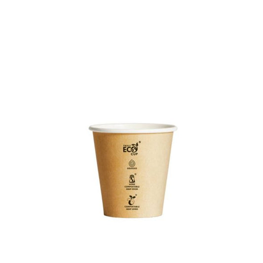 6oz Single Wall Aqueous Truly Eco Cup - Kraft printed