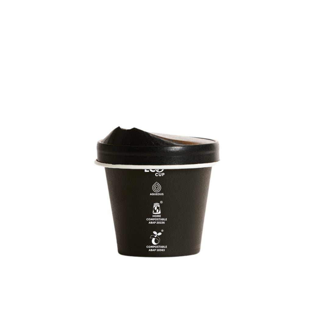 8oz UNI Single Wall Aqueous Truly Eco Cup - Black
