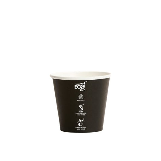 8oz UNI Single Wall Aqueous Truly Eco Cup - Black