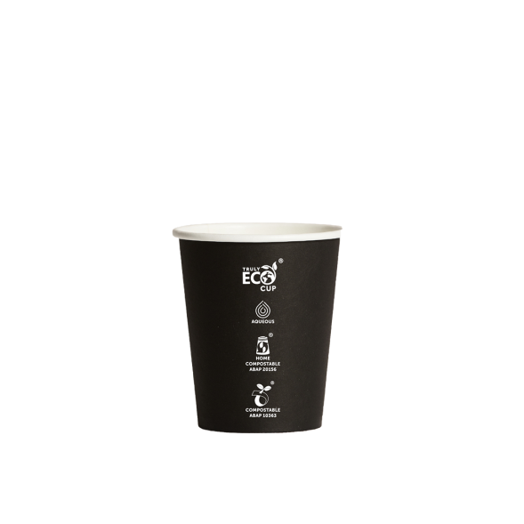 8oz Single Wall Aqueous Truly Eco Cup - Black