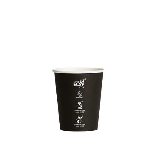8oz Single Wall Aqueous Truly Eco Cup - Black