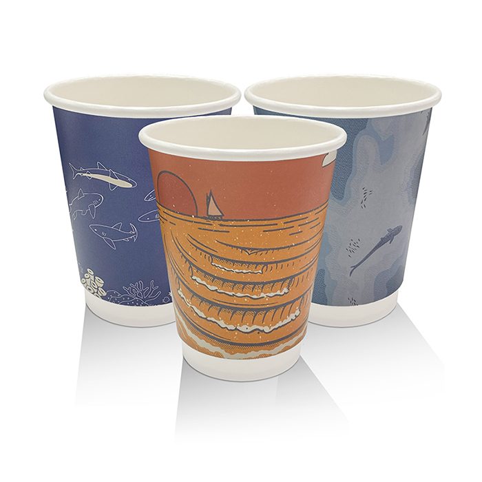 12oz Aqueous Coated Double Wall Cup Art Print 90mm 500pc/ctn