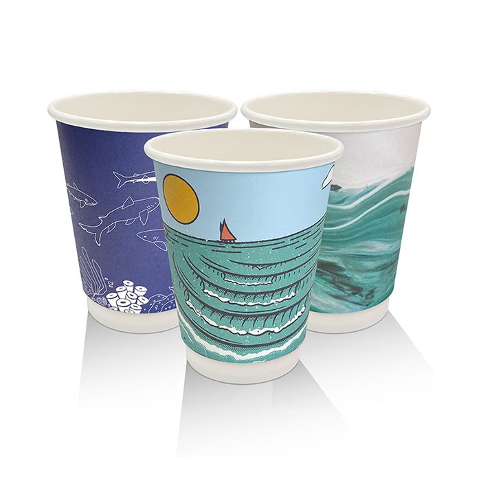 8oz Aqueous Coated Double Wall Cup Art Print 500pc/ctn