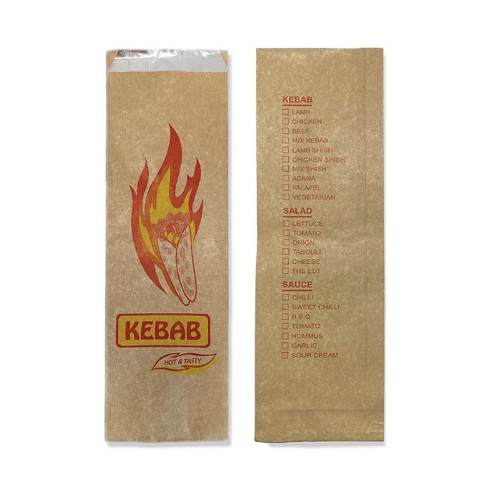 Printed Brown Foil Kebab Bag 250pc/pk