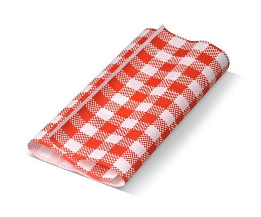 Greaseproof Paper Gingham Red 190 X 300mm - 200/ream