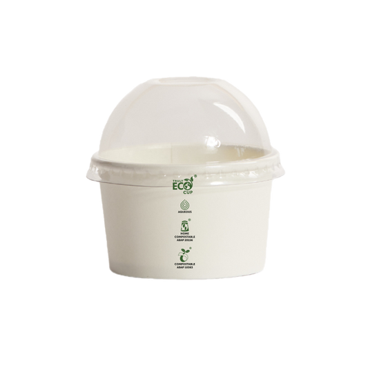 5oz Ice cream Aqueous Truly Eco cup - White