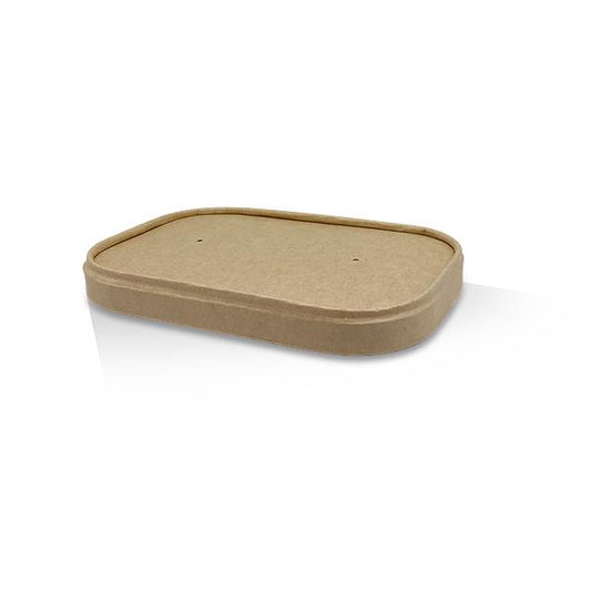 PLA Coated Kraft Rectangular Container Lid- Fit 500-1000ml