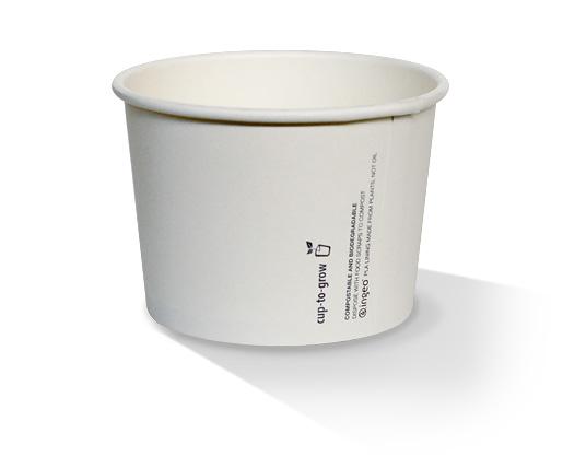 PLA Coated Paper Bowl 24oz Plain 500pc/ctn
