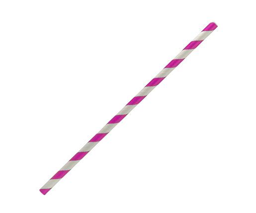 Paper Straw Regular-Pink Stripe 2500pc/ctn