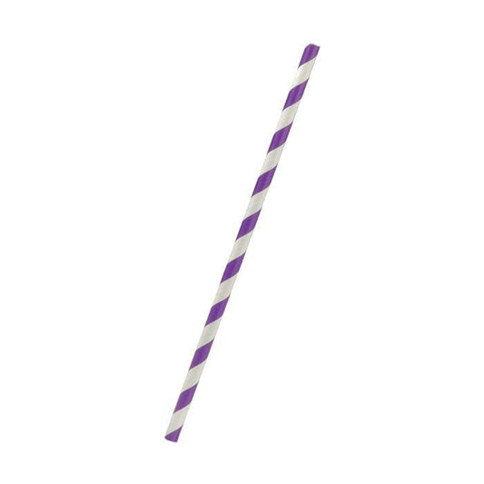 Paper Straw Regular-Purple Stripe 2500pc/ctn