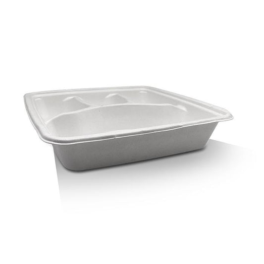 Square Takeaway Tray 9" 4 Compartment