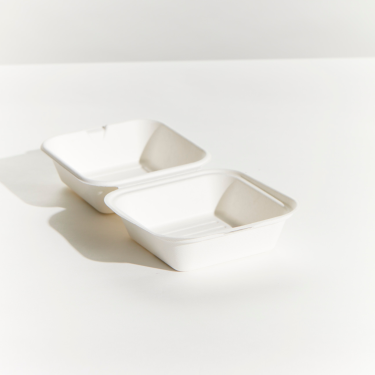 Sugarcane Burger Box - White