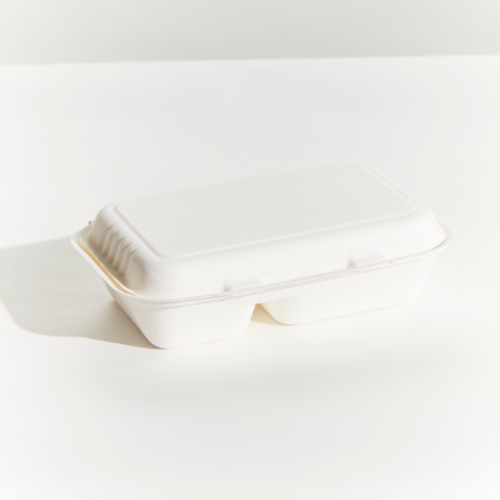 Sugarcane 2 Comp Large Snack Box - White