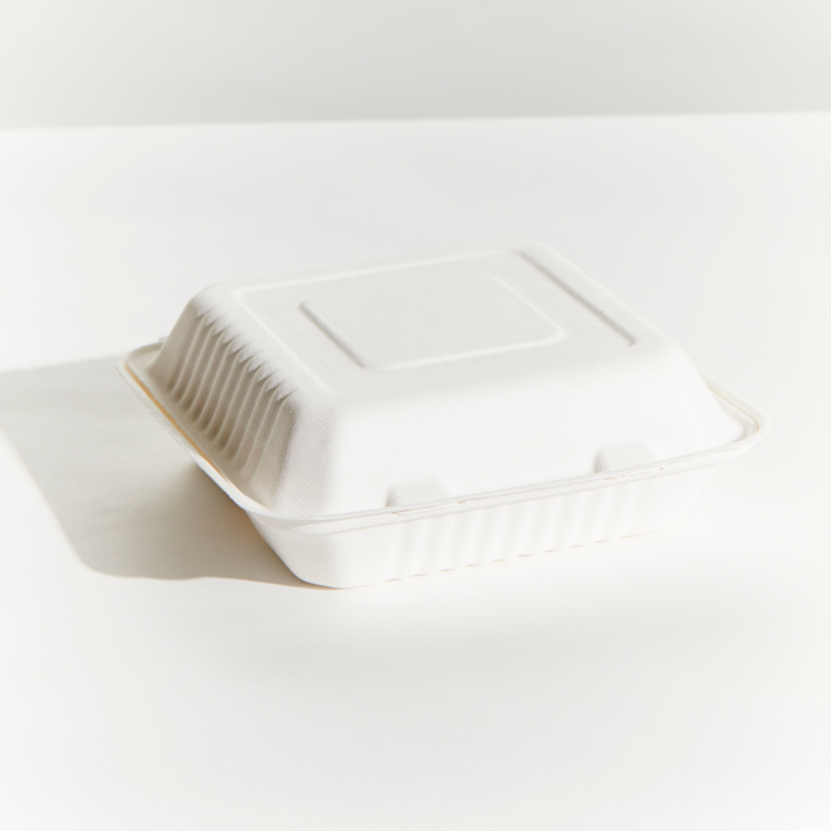 Sugarcane Hi Top Dinner Box  3 comp - White