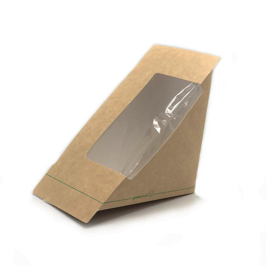 Heat Seal Sandwich Wedge With PLA Coating And Window 600pc/ctn