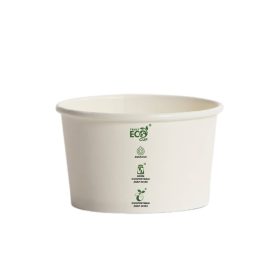 8oz Ice cream Aqueous Truly Eco cup - White