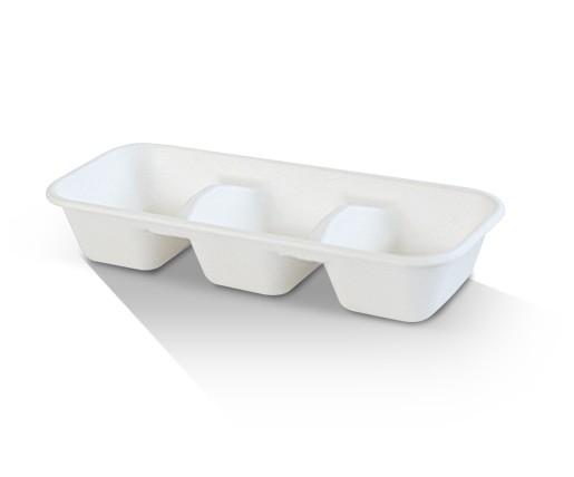 3 Compartment Sugarcane Tray 400pc/ctn