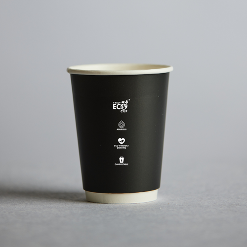 12oz Double wall Aqueous Truly Eco cup - Black