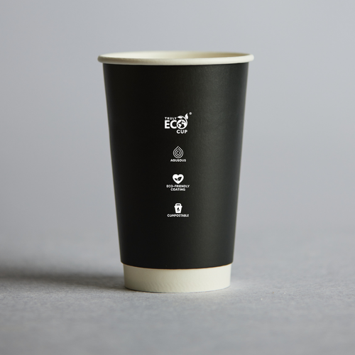 16oz Double wall Aqueous Truly Eco cup - Black