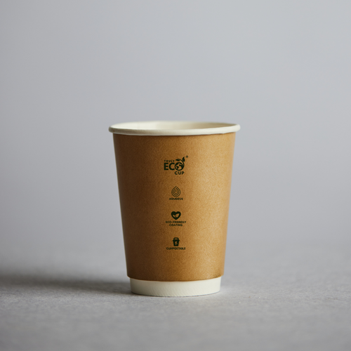 8oz Double wall Aqueous Truly Eco cup - Kraft