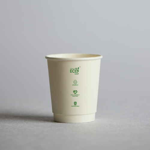 8oz Double wall Aqueous Truly Eco cup - White