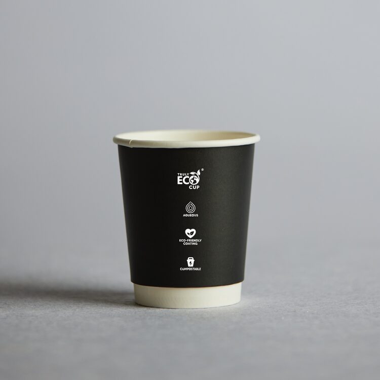 8oz Double wall Aqueous Truly Eco cup - Black