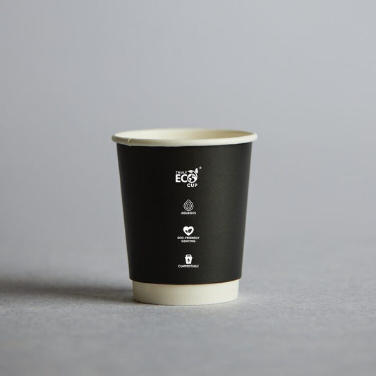 8oz Double wall Aqueous Truly Eco cup - Black