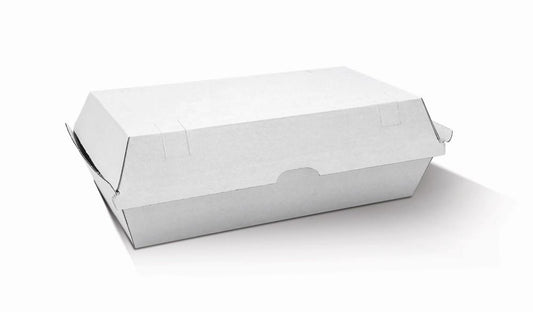 Snack Box - Large / White Corrugated / Plain 200pc/ctn