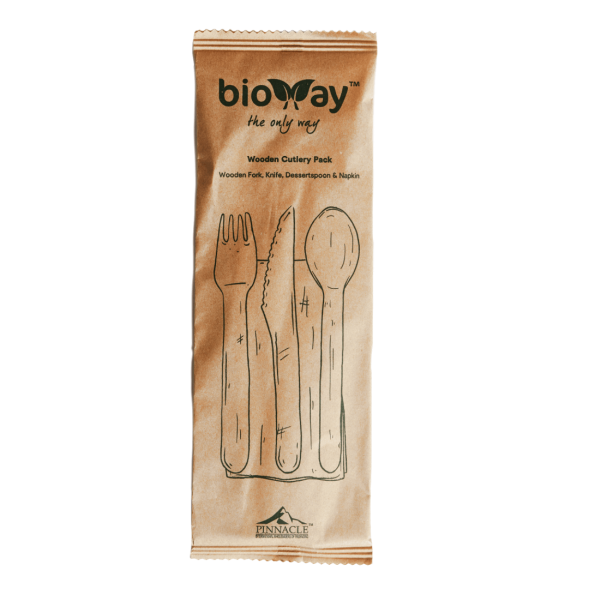 Wooden Knife Fork Dessertspoon Napkin - FSC 100% & FSC Mix