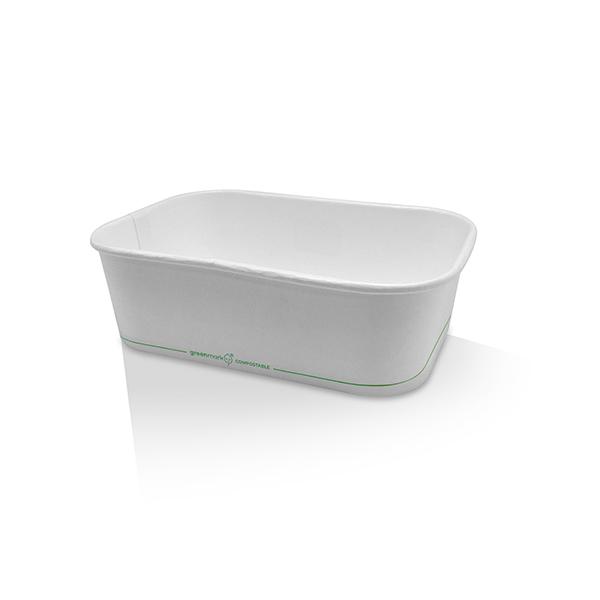PLA Coated White Rectangular Container 650ml