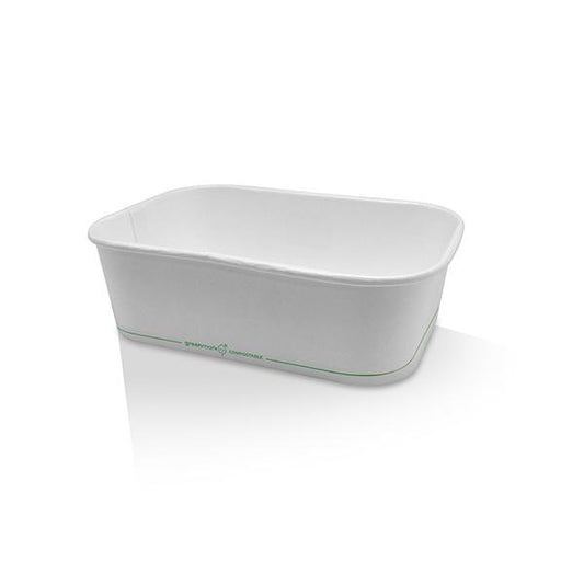 PLA Coated White Rectangular Container 650ml